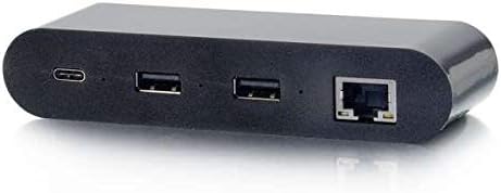 C2G Yerleştirme İstasyonu, Hub'lı USB-C Seyahat Yuvası, USB-C ve Thunderbolt 3 Dizüstü Bilgisayarlarla Uyumlu, Siyah, Gidecek