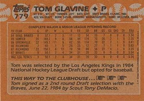 Beyzbol MLB 1988 Topps 779 Tom Glavine NM-MT RC Çaylak Braves