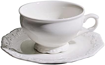 MGOR Basit Seramik Kahve fincan ve çay tabağı Seti, 11.83 oz/350 ml Sevimli El Boyalı Süt Kupalar Hindistan Cevizi Bardak
