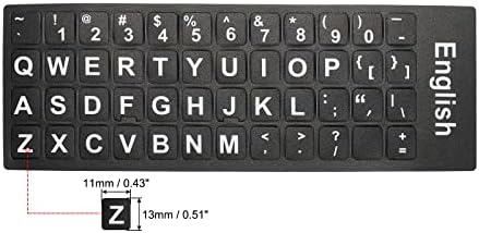 PATİKİL İngilizce Klavye Çıkartmalar, 2 Paket Evrensel Klavye Yedek Kapak Buzlu Dizüstü Masaüstü Bilgisayar için, siyah Arka