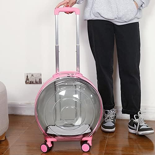 SAWQF Pet tekerlekli çanta Seyahat Taşıma Çantası Şeffaf Panoramik seyahat el çantası Taşınabilir