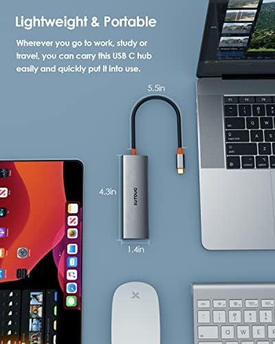 SUTOUG 4'ü 1 arada USB C Hub, USB C Adaptörü, USB Tip C'den USB 3.1 Hub Adaptörüne, MacBook Pro/Air, iMac, Surface, XPS ve