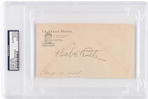 Babe Ruth HOF İmzalı 6,5 x 3,5 Otel Zarfı Yankees PSA / DNA 177401-MLB İmzaları Kesti