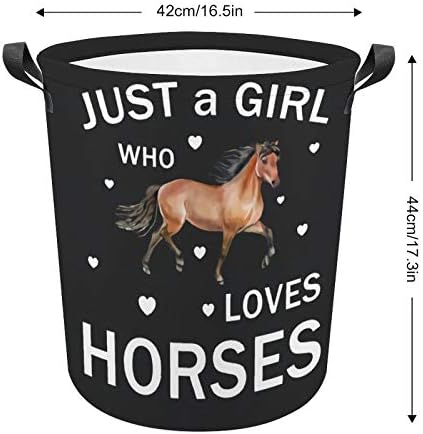 Atları Seven Bir Kız Tasarım çamaşır sepeti sepet Çantası Kirli giysi saklama Kutusu Su Geçirmez Katlanabilir Katlanabilir