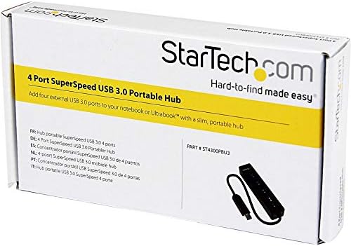 StarTech.com Dahili Kablolu 4 Portlu USB 3.0 Hub-SuperSpeed Dizüstü Bilgisayar USB Hub'ı-Taşınabilir USB Ayırıcı - Mini USB
