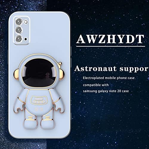 AWZHYDT Astronot Standı için Galaxy Note 20 Kılıf, 6D Elektroliz Galaxy Note 20 4G/5G Telefon Kılıfı için tasarlanmış, Yumuşak
