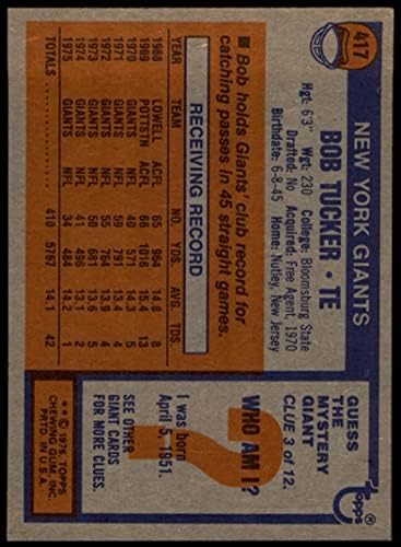 1976 Topps 417 Bob Tucker New York Devleri-FB (Futbol Kartı) ESKİ Devler-FB Bloomsburgh St