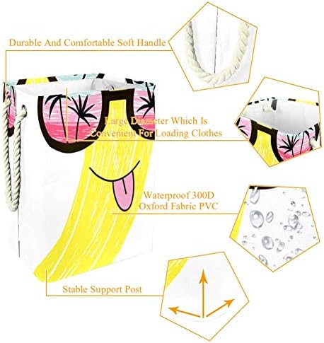 Komik Muz Meyve Karakter Güneş Gözlüğü 300D Oxford PVC Su Geçirmez Giysiler Sepet Büyük çamaşır sepeti Battaniye Giyim Oyuncaklar