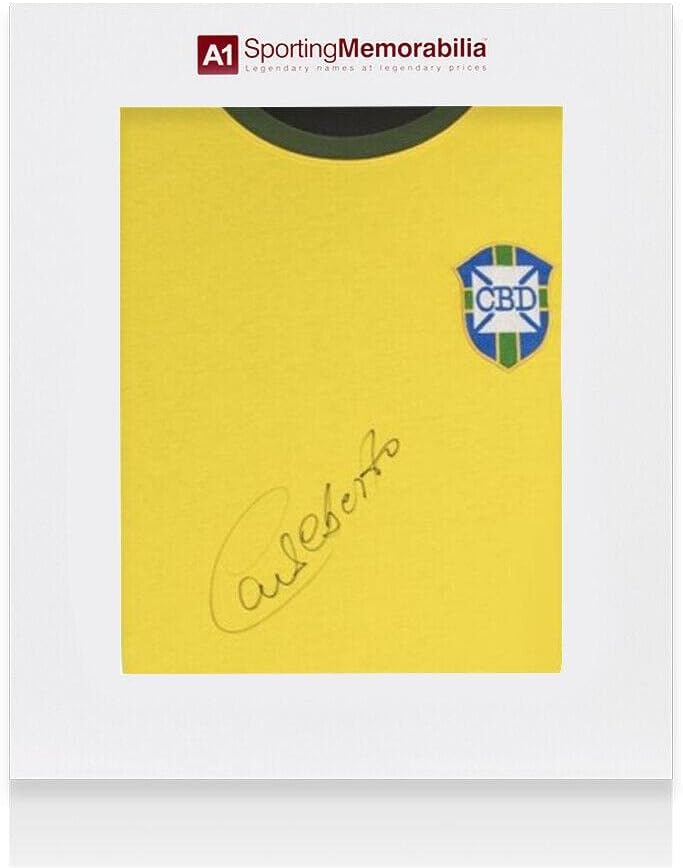 Carlos Alberto Ön İmzalı Brezilya Forması-Hediye Kutusu İmzalı Forma-İmzalı Futbol Formaları