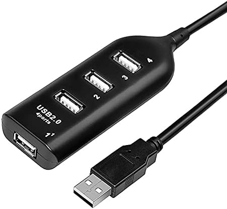 SBSNH 2.0 Çoklu USB 2.0 Hub USB Splitter Yüksek Hızlı 3 USB Kart Okuyucu USB Genişletici PC Laptop için (Renk: Siyah)