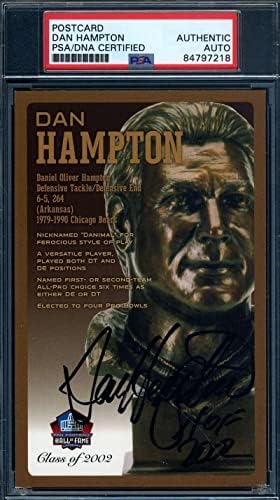 Dan Hampton PSA DNA İmzalı Onur Listesi Bronz Büstü Kartpostal İmzalı-NFL Kesim İmzaları