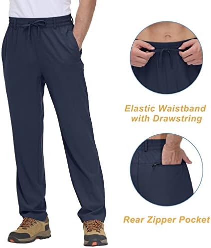 TACVASEN erkek Yürüyüş Sweatpants Cepler ile Hızlı Kuru Hafif Elastik Bel İpli eşofman altları Koşu Egzersiz için