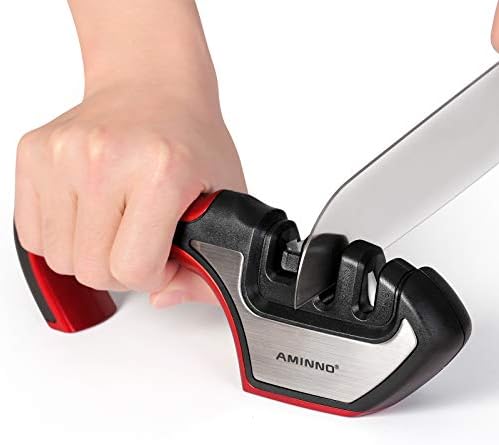 AMINNO Orijinal Bıçak Bileyici, 3 Aşamalı Premium Elmas - Çelik Bıçaklar, Seramik Bıçaklar ve Makaslar için Harika Çalışır,