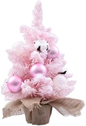 INDYAH Noel Önceden Aydınlatılmış Yapay Mini Noel Ağacı, Küçük Noel Ağacı, Noel Top Süslemeleri Ağaçları ile Yapay Masa Noel
