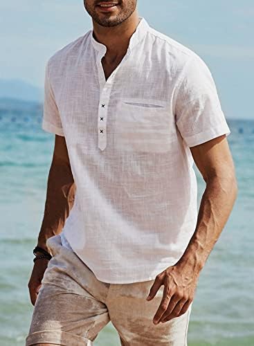 JMIERR erkek Rahat Şık Kısa Kollu düğmeli Çizgili Elbise Gömlek Pamuklu Gömlek