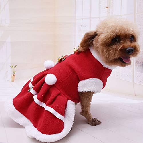 Wouke Noel Köpek Elbiseleri Evcil Hayvan Giysileri için Kedi Yelek Elbiseler Giyim Hafif Kadife Kırmızı