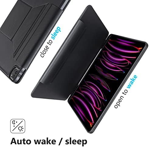 CoBak iPad kılıfı Pro 12.9 inç 2021/2022 5th/6th Nesil 7 manyetik stand, kalemlik, Otomatik Uyandırma / Uyku, tam Vücut Koruyucu