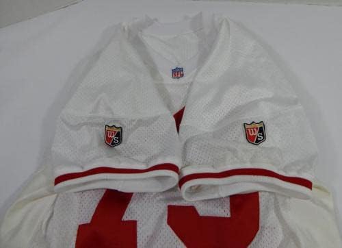 1995 San Francisco 49ers Harris Barton 79 Oyunu Verilen Beyaz Forma 52 DP34371 - İmzasız NFL Oyunu Kullanılmış Formalar