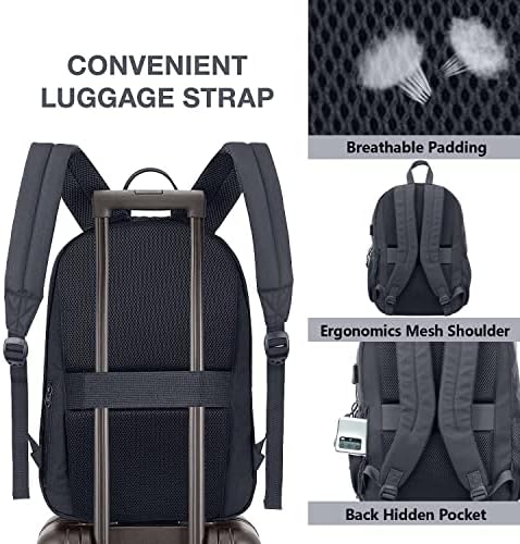 KEOFID klasik carry-on seyahat sırt çantası erkekler ve kadınlar için, USB şarj portu ile Anti hırsızlık laptop sırt çantası,