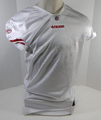 2009 San Francisco 49ers Boş Oyun Verilen Beyaz Forma Reebok 50 DP24125 - İmzasız NFL Oyunu Kullanılmış Formalar