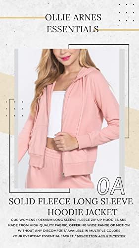 OLLİE ARNES Kadın Tam Fermuarlı Moda Kapüşonlu Sweatshirt-Uzun Kollu Sweatshirt Ceketler