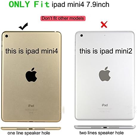 ıPad Mini 4 İnce Kılıf-Qıjuxys Hafif Çok Renkli Standı Akıllı Kapak ile Yumuşak TPU Arka Koruyucu Apple iPad Mini 4 için