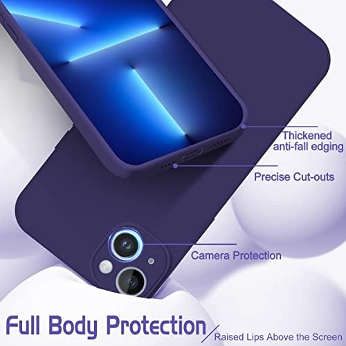 JINYUDABANG iPhone için kılıf 14 Artı Silikon Darbeye Dayanıklı [Tam Kapalı Kamera] Premium Sıvı Silikon Yumuşak Mikrofiber