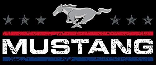 JH tasarım GRUBU erkek Ford Mustang Sıkıntılı Yıldız ve Barlar Ekip Boyun T-Shirt