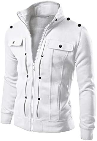 DSODAN erkek Sonbahar kışlık ceketler Zip Up Hafif Slim Fit Tasarlanmış Standı Yaka Tişörtü Spor Hırka Ceket