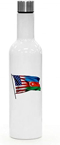 ExpressİtBest 25oz Yalıtımlı Şarap / Su Şişesi-Azerbaycan Bayrağı (Azerice) - Birçok Seçenek