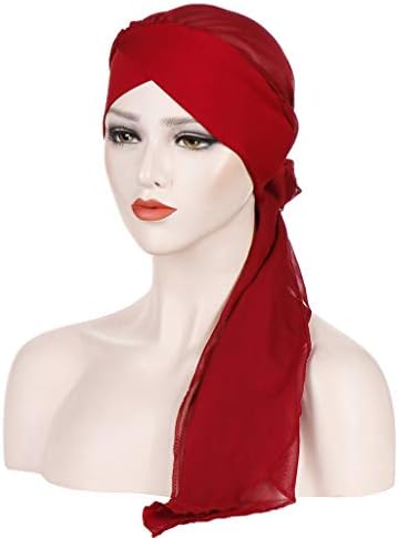 Türban Şapkalar Kadınlar İnce Vintage Başkanı Sarar Düz Renk Yaz Saç Kapakları Müslüman Etnik Türban Kasketleri Kadınlar