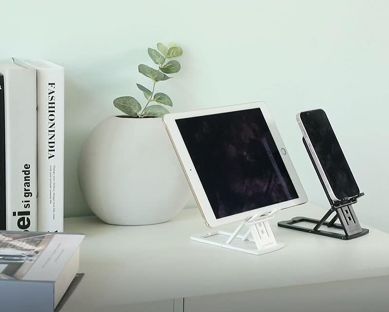 GoldenCrest Masa için Cep Telefonu ve Tablet Standı, Ayarlanabilir Açı ve Yükseklik ile ince ve Tamamen Katlanabilir, Silikon