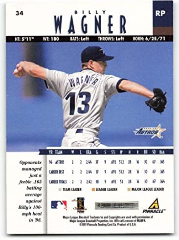 1997 Yeni Zirve 34 Billy Wagner NM-MT Houston Astros Beyzbol MLB