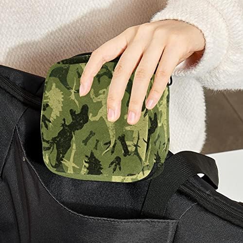 Kamuflaj Dinozor Desen temizlik peçeteleri saklama çantası Regl Pad Çantası Taşınabilir regl kupası fermuarlı kese Genç Kızlar