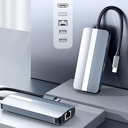 5 in 1 Tip-C Yerleştirme İstasyonu USB-C Hub Splitter Adaptörü ile USB-C USB3. 0 2.0 PD 87W 4K/30HZ 100Mbps RJ45 LAN Ethernet