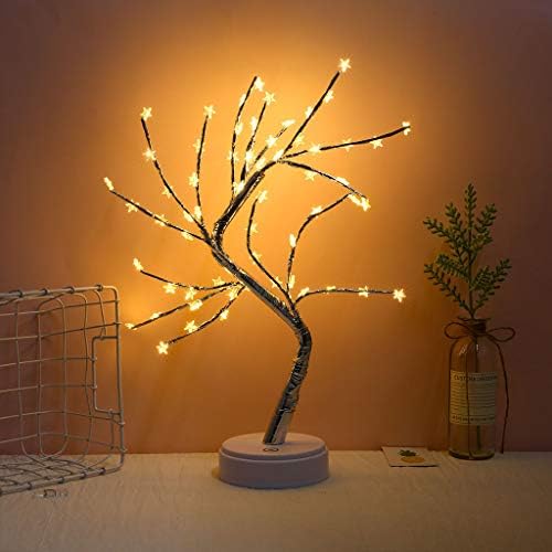 Sinifer USB ışıklı ağaç dekorasyon, yıldız lamba ağacı ışık masa LED ağacı, ev düğün yatak odası dekoru yapay bitkiler, 18