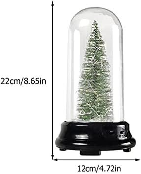 VİCASKY 1 Takım Noel Ağacı Cam Kubbe LED Yapay Mini Noel Ağaçları Renkli Küçük Çam Ağacı Renkli Yapay Ağaç Kadınlar için