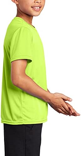 JustBlanks Gençlik Kısa Kollu Düzenli Fit Casual Egzersiz Performansı Ekip Boyun T-Shirt