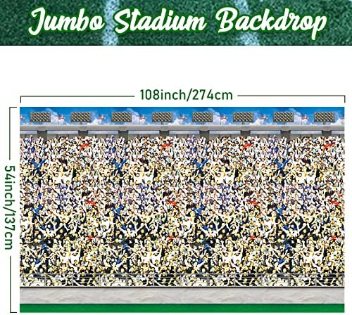 3 Paket Plastik Güverte Stadyum Fotoğraf Backdrop Süslemeleri için Spor Tema Doğum Günü Partisi, Futbol Beyzbol Futbol Zemin