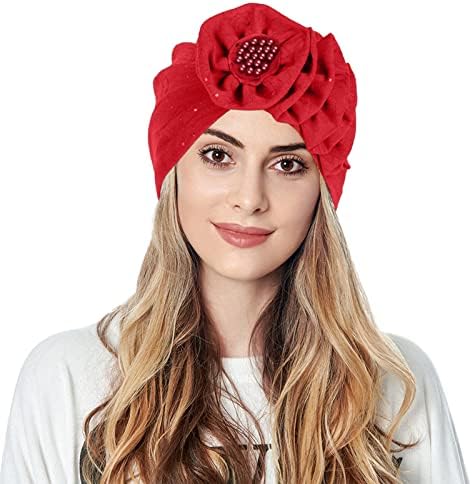Kadın Türban Çiçekler Kaput Kap Headwraps Şapka Kimin Şapka