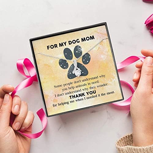 Mesaj Kartı Takı, El Yapımı Kolye-Köpeğim için Anne Kolye-Bana Yardım ettiğin için teşekkür ederim Kolye-AB BB812-Doğum Günü
