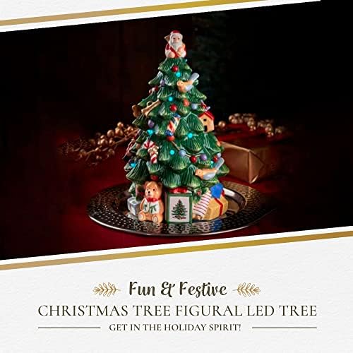 Spode Noel Ağacı Koleksiyonu-Spode 250. Yıldönümü Figürlü LED Ağacı / Işıklı Mini Noel Ağacı / Dekorasyon için Küçük Noel