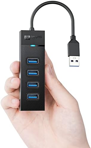SANZANG USB Hub, 4 Portlu USB 3.0 Hub, 5Gbps USB Splitter Dizüstü Bilgisayar için USB Bağlantı Noktası Genişletici, Xbox,