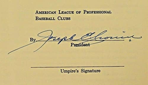 Joe Cronin tarafından Tam JSA Mektubu ile İmzalanan 1969 Hakem Sözleşmesi-MLB İmzaları Kesti