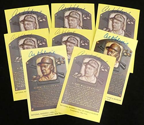 Al Kaline İmzalı HOF Plak Kartpostal Detroit Tigers Çok 8 SKU 161583-MLB Kesim İmzaları