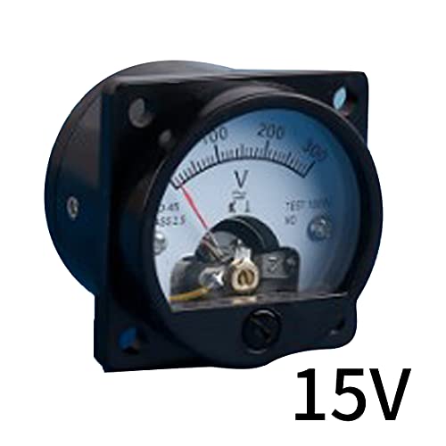 İşaretçi Tipi DC Analog Panel Voltmetre SO-45 Analog Voltaj Panel metre, DC 15V Yuvarlak Siyah, 1 adet